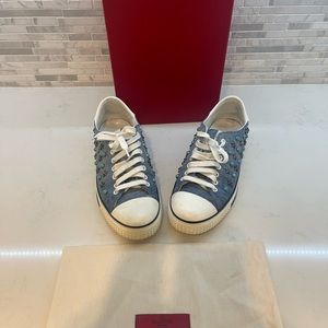 Preloved Valentino Star Studded Denim Sneakers 39.5
